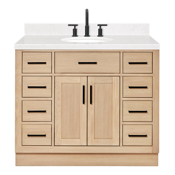 Ariel Bath Ariel Hepburn 42 Inch Bathroom Vanity With Carrara White